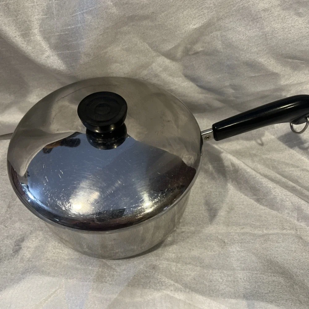VTG Revere Ware 2qt 1.9L Sauce Pan 18/10 Stainless Steel & Lid Tri-Ply Indonesia